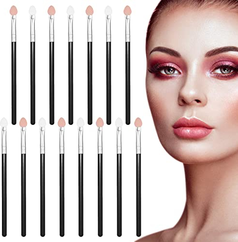 VEGCOO 15 Pinceaux Fards à Paupières, Pinceaux Maquillages Eponge, Pinceaux Maquillages Yeux Pinceau Double Face pour l'Application de Fard à Paupières