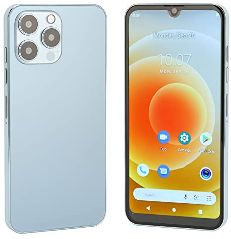 I13pro Max Smartphones, 4G Sim Free Unlocked Smartphone Android 11, 4GB+128GB with 6.5inch IPS HD Water Drop Screen, 8MP+21MP, Triple Card Slots, 3500mAh Battery, Face Unlock(Blue)