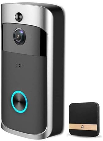 Casieblue Video Doorbell Camera with HD WiFi Wireless Battery Power Operated Motion Detector Audio&Speaker Night Vision,IP65 Outdoor waterproof with Doorbell Chime for iOS&Android