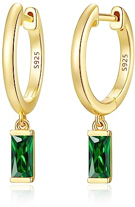 LOUISA SECRET Ohrringe Silber 925 Gold Ohrstecker für Damen Herren Mädchen, Ohrhänger mit Anhänger Zirkonia Ohrstecker Schmuck für Valentinstag muttertagGe Weihnachten burtstags Hochzeits Jubiläum