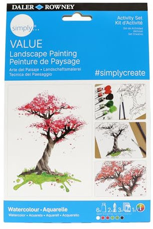 Daler-Rowney Simply Value Activity Set, Aquarellfarben, Landschaftsmotive, Malset