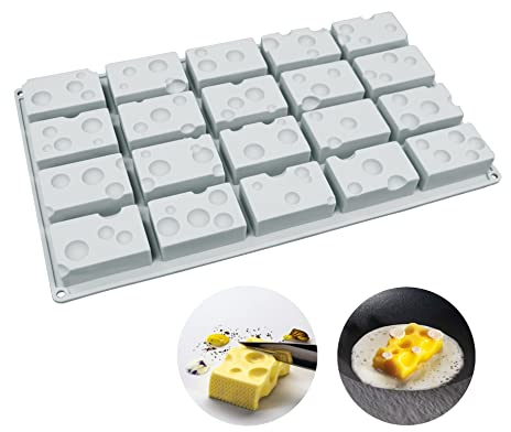 Stampi per torte in mousse francese in silicone, stampo per candele di sapone al cioccolato fai-da-te 3D, 20 fori formaggio