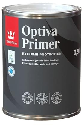 TIKKURILA Bodenfarbe Optiva Primer Grundierung Schutzfarbe zur Wand 0,9L - Weiß