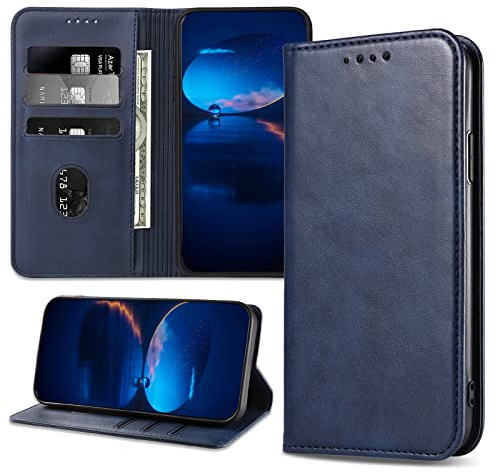 DENDICO Hülle für Oppo A94 5G / Oppo A95 5G / Oppo F19 Pro Plus, PU Leder Handyhülle, Stoßfeste Klapphülle Schutzhülle Kompatibel mit Oppo A94 5G / Oppo A94 4G / Oppo A95 5G, Blau
