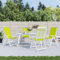 ZEYUAN Gartenstuhlauflagen 4 STK Sitzauflagen Gartenmöbel, Gartenstuhlauflagen, Hochlehner Auflagen, Auflagen Hochlehner, Stuhlauflagen, Hellgrün 120x50x3 cm