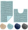 Hodeacc Rutschfestes Badematten-Set, Hohe Wasseraufnahme, Weiche Mikrofaser, WC-Vorleger, Maschinenwaschbar, Badezimmermatten, Teppich, 50 x 50 cm/50 x 80 cm (Hellblau)