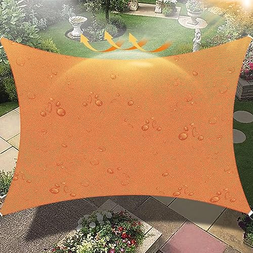 Outdoor Sonnensegel, 95% UV-beständig Patio Vordach Markise benutzerdefinierte Größe Heavy Duty Schattierungen für Garten Hinterhof, orange, 2x3M