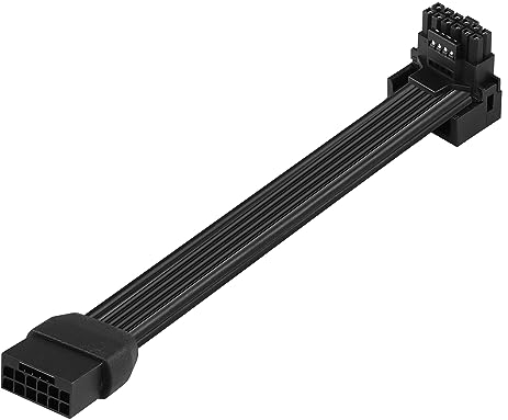 CERRXIAN 1FT ATX3.0 12VHPWR 90 Degree Angle Extension Cable,PCI-e 5.0 12VHPWR ATX3.0 600W 16 Pin Male to Up Angled Female Power Cable,for Graphic Card GPU 12+4pin RTX 3090Ti 4070Ti 4080 4090 (Type A)