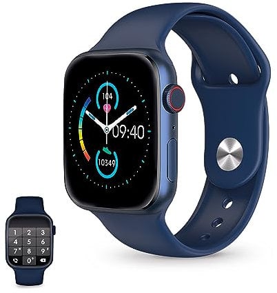 KSIX Urban 4 Reloj Inteligente con Llamadas y Notificaciones, Smartwatch con Modos Deportivos, Pulsera Actividad, Monitor de Salud, Gran Pantalla 2,15, Asistente de Voz, App iOS y Android, Azul