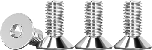Drenky 25 Pièces M6 X 12mm Vis à Tête Fraisée, Six Pans Creux en Acier Inoxydable A2 V2A - Tête Abaissée Norme DIN 7991 / ISO 10642 Hexagonales Argent