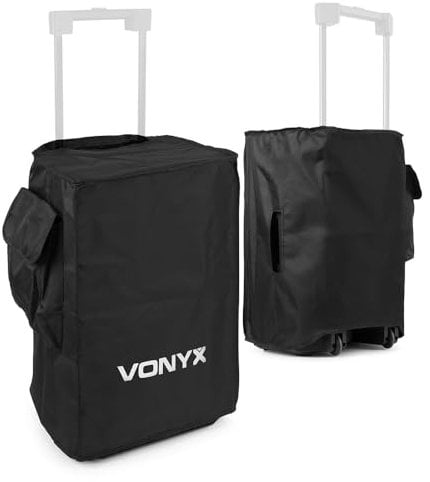 VONYX SC12B 12-Inch Speaker Covers Pair with Handle Openings and Side Storage - Protective DJ Speaker Bags AP & VSA Portable PA Speakers, Ideal for DJs, Musicians, Events - Black