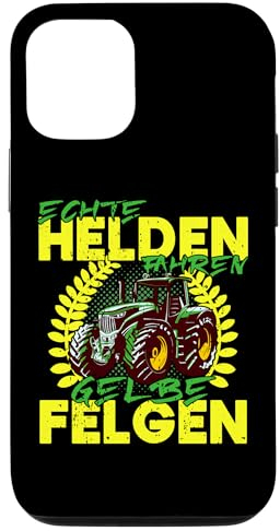 Hülle für iPhone 15 Traktor Echte Helden fahren Gelbe Felgen Farmer