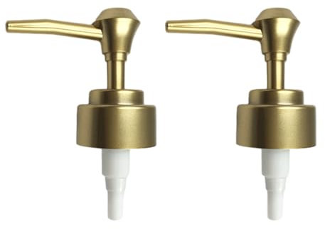 2pcs Liquid Soap Dispenser,Double Pack Soap Pump Replacement Spare for Standard Neck Size (26 mm - 28mm) for Shampoo, Conditioner, Lotion, Body Wash, Hand Soap(Gold)
