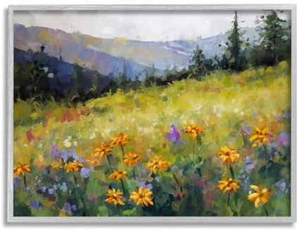 Stupell Industries Ziwei Li Giclée-Gemälde mit Blumenwiese, gerahmt