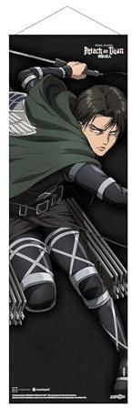 POPBUDDIES Attack on Titan Wandtattoo Slim Levi 30 x 90 cm Hochformat Schwarz Anime Wohnzimmer Wandmontage Ungerahmt Poster