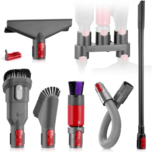 Bürstenhalterung Organizer Attachment Kompatibel mit Dyson Outsize V7 V8 V10 V11 V15 Staubsauger, spurlos/Weiche Borsten Verlängerungsschlauch Matratzenbürste Fugendüse Ersatzteile