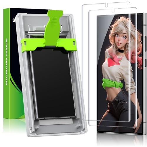 Esanik für Samsung Galaxy S22 Ultra/ S23 Ultra Schutzfolie, Fingerabdruck-ID Kompatibel,7H Härte S23 Ultra Displayschutz Folie Screen Protector (2 Stück)