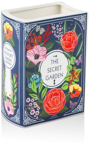 Yunjuhop Vase en forme de livre, vase à fleurs de jardin secret, pot décoratif en céramique pour décoration d'intérieur, bibliothèque, cadeau pour femme (Book-S)