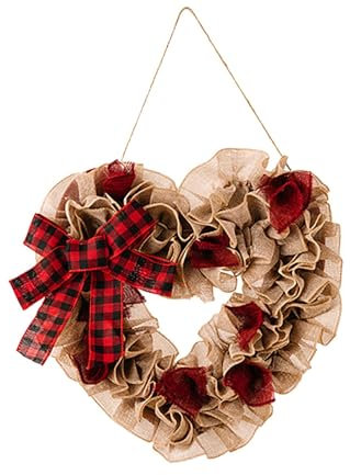 Feiertagsdekorationen, Anhänger, Valentinstag, Girlande, hängende Dekoration, Partyzubehör, Stoff, Liebeskranz, Schleife, dekorativer Anhänger, Hochzeit, dekorativer Anhänger, (Red, One Size)