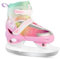 LEVYTEMP Verstellbare Schlittschuhe für Kinder Mädchen Jungen – Farbverlauf Pink Regenbogen Jugend Eislaufschuhe – Größen XS Alter 3–5 Jahre – Schlittschuhe für Outdoor und Eisbahn