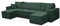 VENASI MÖBEL Hugo U-Form Ecksofa mit Schlaffunktion und Bettkasten, Sofa Eckcouch U Form Schlafsofa (Grün)