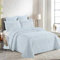 MERCURY TEXTIL- Colcha Bouti Estampada para Verano y Entretiempo 100% Poliéster. Colchas Cubre Cama Fina, Ligera y Suave. Incluye 1 Funda de Cojín (Cama 90-180x260cm,Rayas Azul)