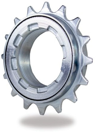 TSTRAUM Roue libre de vélo à une vitesse : 16T/18T Compatible avec roue libre de vélo 1/2 x 1/8 - Pièces de rechange de roue libre filetée (Argent 16T)