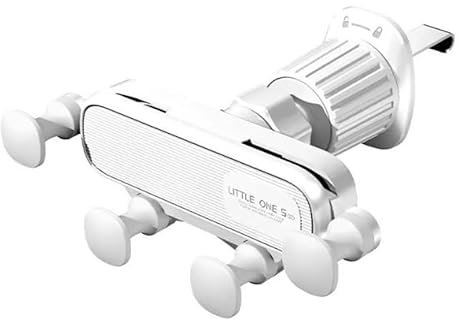 Gravity Car Phone Holder With Newest Air Vent Clip, Auto Lock Hands Free Mount Compatible (White)