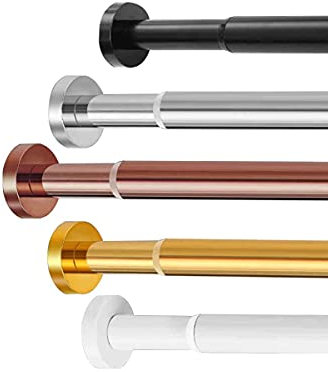 HGDNNDEOP Tringle à Rideau de Douche, Tringle à Rideau de Douche télescopique for Salle de Bain, Tige de Tension Extensible réglable, Aucun perçage requis, Blanc 60~90 cm(Rose Gold,80~120cm)