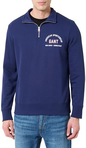 GANT Herren Printed Graphic Half Zip Sweatshirt