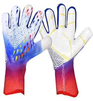 Longcanhui Football Goalkeeper Gloves, Soccer Goalkeeper Gloves Training Gloves with Strong Grip, Non-Slip and Breathable for Adults and Kids (World Cup Style, 6)