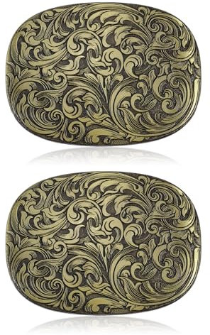 CHGCRAFT 2 Stück Antike florale Gürtelschnalle Oval gravierte Gürtelschnalle Legierung für Gürtel Dekoration Antike Bronze