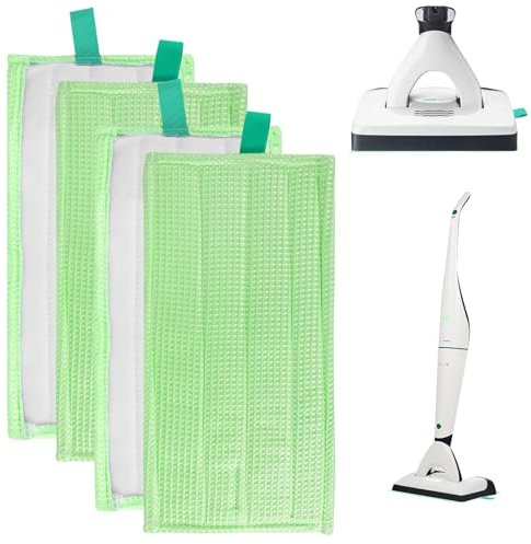 4 Stück Mopp-Ersatztuch für Vorwerk SP600, MF600 Saugwischer, Reinigungstuch Ersatztuch kompatibel mit Vorwerk Saugwischer, Wiederverwendbares und Waschbares Mikrofaser Mopptuch