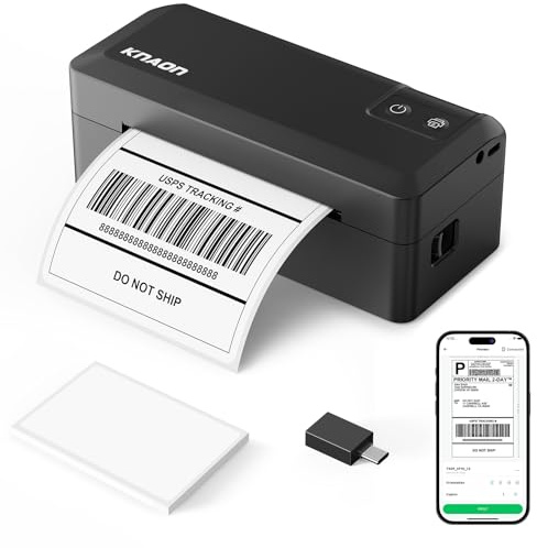 KNAON Label Printer Bluetooth, 4x6 Thermal Printer, Black