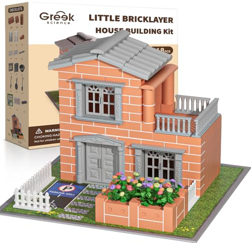 Mini House Building Kit for Kids Age 8+ - Block Building Toys with Real Mini Bricks, STEM Creative Gifts for Boys Girls- DIY Tiny House Construction Set