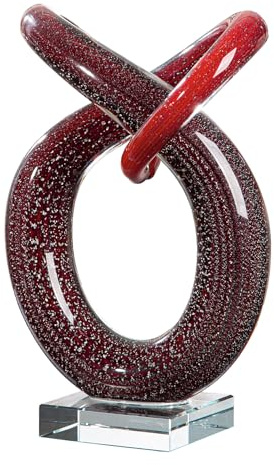 Glas Art Skulptur Curvum - rot - Höhe 24cm - Glas - Dekorative Glasfigur für Zuhause oder Büro