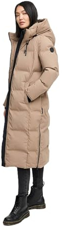 MARIKOO Damen Wintermantel (XS-5XL) - gesteppt, abnehmbare Kapuze, winddicht - N102