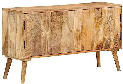 KTHLBRH Anrichte aus Massivholz mit Griff, massiver Griff, mit Aufbewahrung und einzigartigen geschnitzten Details, 110 x 30 x 60 cm