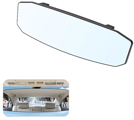 Espejo Retrovisor Interior Panorámico para Automóviles, Espejo Retrovisor Grande de Ángulo Amplio 360°, Ideal para Coches, SUV y Camiones, Diseño de Seguridad para Niños y Fácil Instalación