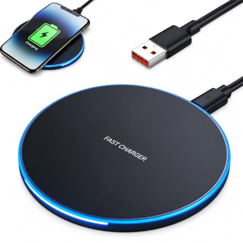35W Fast Wireless Charger Wireless Charging Station Compatible with iPhone | Charging Pad Qi Charger 16 15 14 13 12 11 Galaxy S22/S21S20/S10/S9/Note10/9 AirPods 2/3/4/Pro (Black)