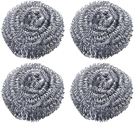 Kettle Descaler Balls,Metal Scourer,Stainless Steel Reusable Kettle Limescale Remover Balls Remove Limescale & Prevent Furring,Premium Limescales Descalers Wire Ball for Kitchen Restaurants(4pc)
