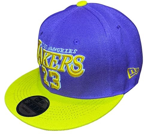 Generico Cappello Laker Basket frontino Giallo Disegnato Testa Viola Scritta Lake Pallacanestro Uomo Donna Bambino Accessorio Zaino Portachiavi Fan Idea Regalo