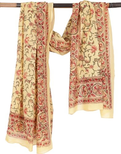 GURU SHOP Leichter Pareo, Sarong, Handbedrucktes Baumwolltuch - rot Kombination 26, Herren/Damen, Baumwolle, 175x110 cm