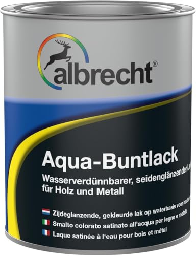 Albrecht Aqua‑Buntlack Seidenglanz RAL 9005 Schwarz 750 ml | Wasserbasierter Acryllack | PU‑verstärkt & witterungsbeständig | Für Holz & Metall | Innen & Außen