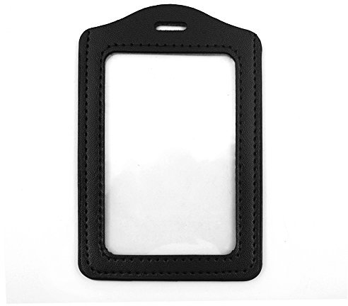 GOGO Lot de 20 Porte Badge vertical en cuir synthétique Carte d'identité double face transparent pour carte de crédit