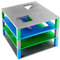 Strictly Briks Classic Trap & Gap 10 x 10 Blue, Green, Gray Baseplate 4 Pack 2 Base Plates, 2 Trap Door & Gap Baseplates, 15 Stackers, | 100% Compatible with All Major Brands