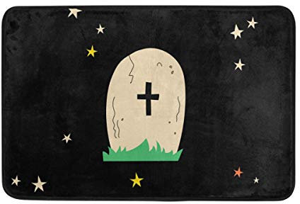 FANTAZIO zerbini Happy Halloween tomba tappeto dritto Carpet Gripper poliestere per angoli e bordi antiscivolo ideale tappeto tappo per cucina/bagno 23.6 x 15.7in