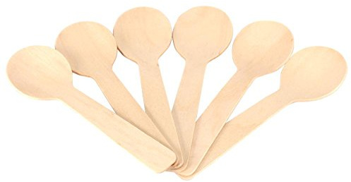 100 Cucharas Madera 10cm para Té Helado | Cucharas de Madera, Utensilio de Cocina, Madera Natural, 100 Piezas, 10 cm