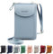 Jangostor Femmes Portefeuille Sac À Bandoulière En Cuir Porte Monnaie Téléphone Portable Mini Pochette Porte Carte Épaule pour les téléphones de moins de 6,3 pouces (Sky Blue)