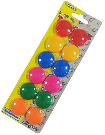 12 Tafelmagnete Rund Farbig Whiteboard Kühlschrankmagnet Büro Magnettafel Pinnwand Memotafel Magnet